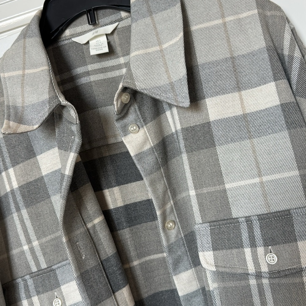 H&M light grey check jacket - Picture 2 of 3
